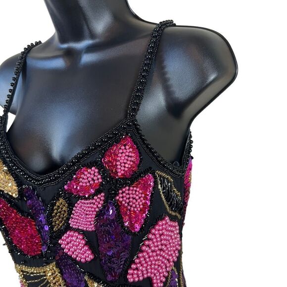 Vintage Alyce Designs Heavily Beaded Sequin Regency Gatsby Glam Dress - Picture 4 of 16